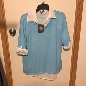 NWT- M Made In Italy White Top w Sweater